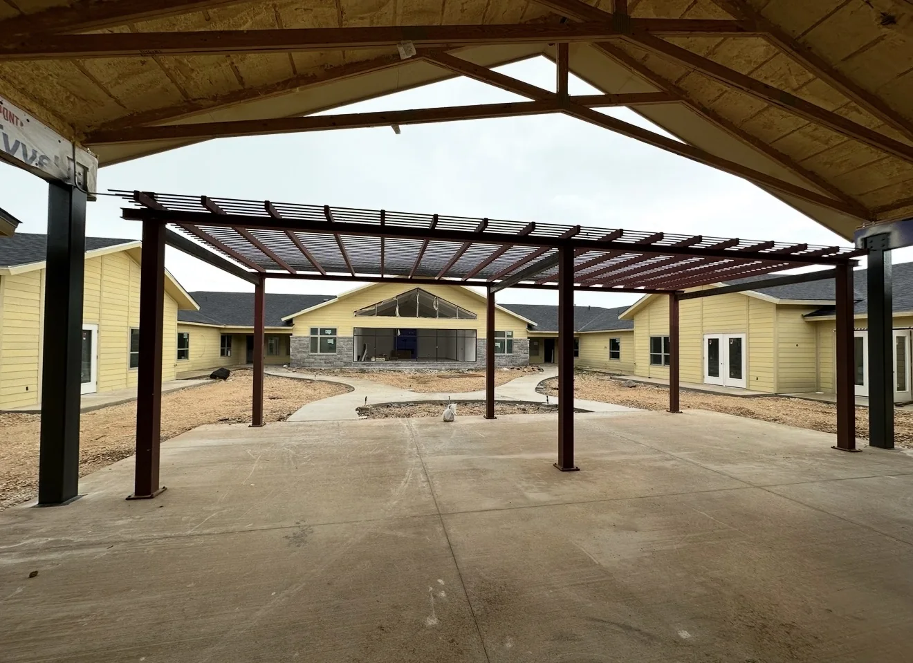 Courtyard steel canopy by Jaime's Welding Contractors
