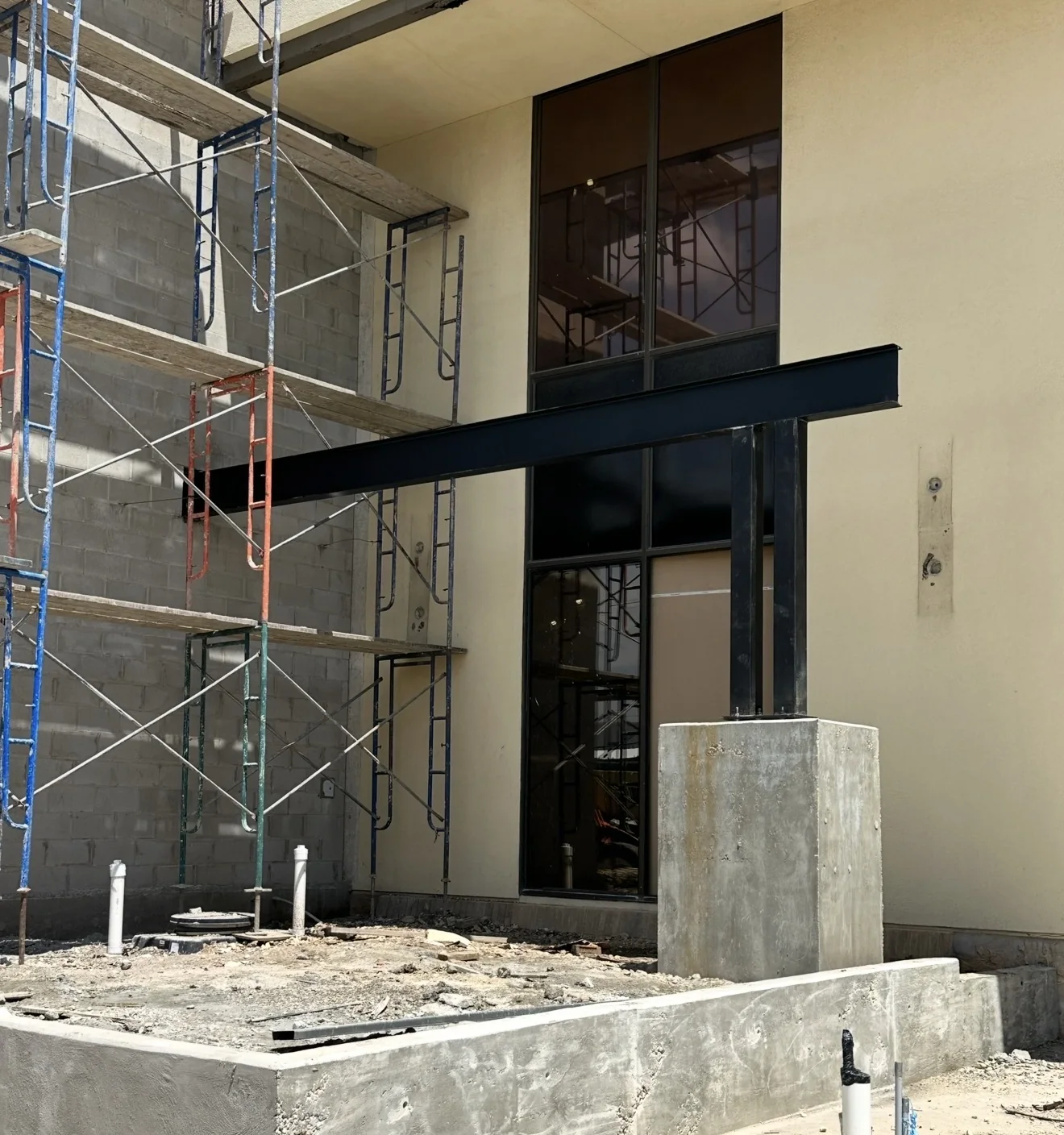 Structural beam installation by Jaime's Welding Contractors