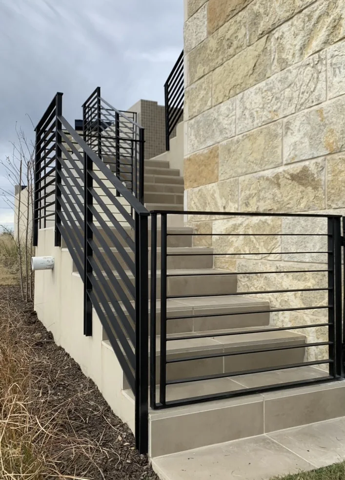 Exterior horizontal railing by Jaime's Welding Contractors