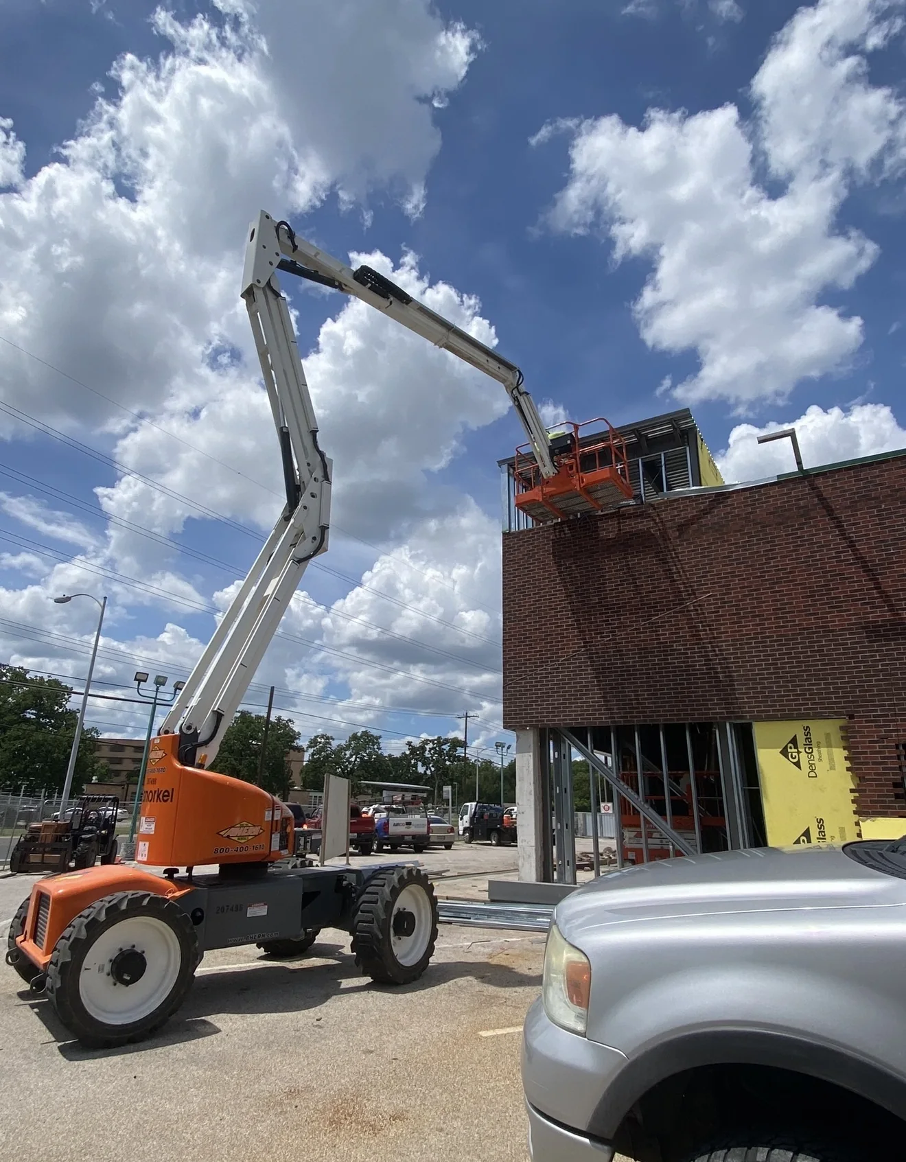 Steel field installation in progress